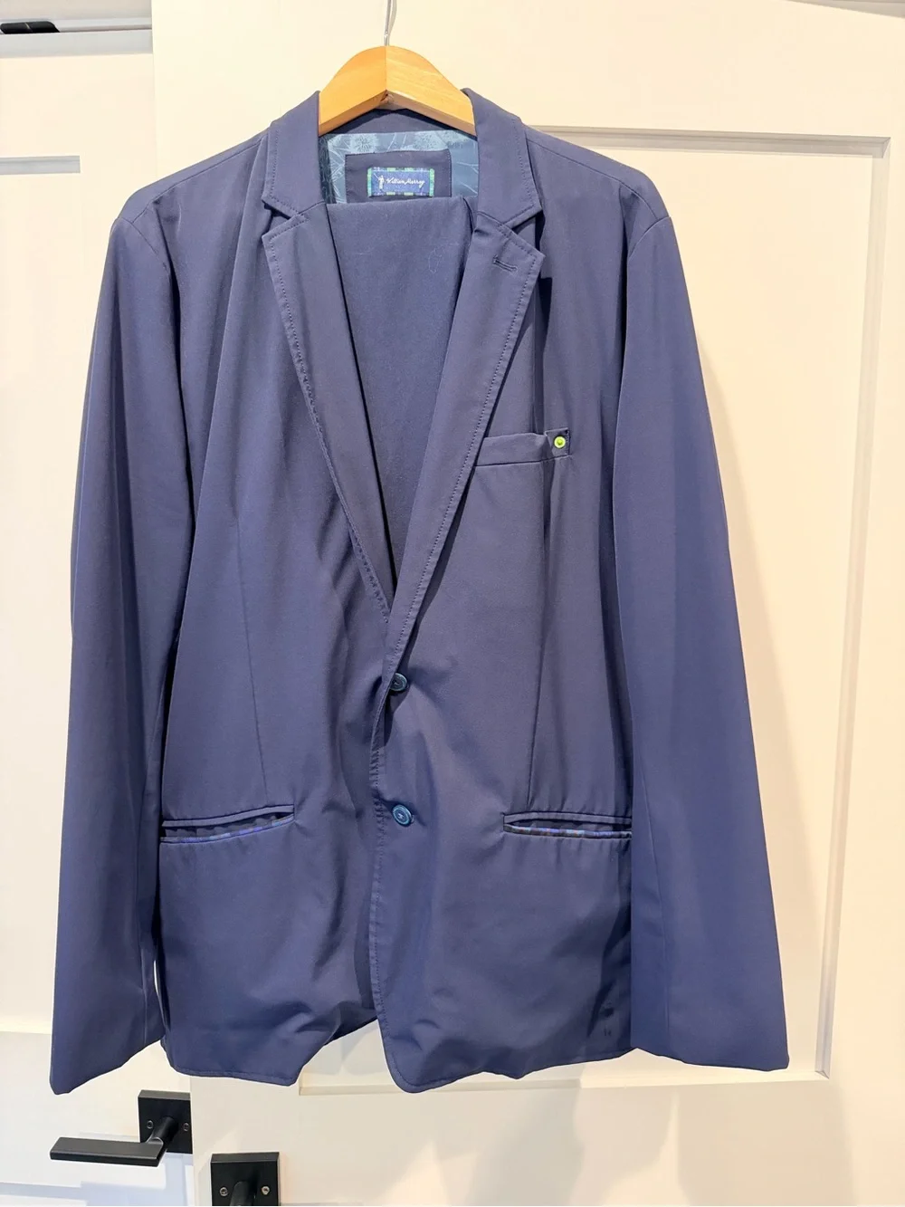 William Murray Golf Navy Sport Coat, 36x30 slacks, and Thistle shirt in XL